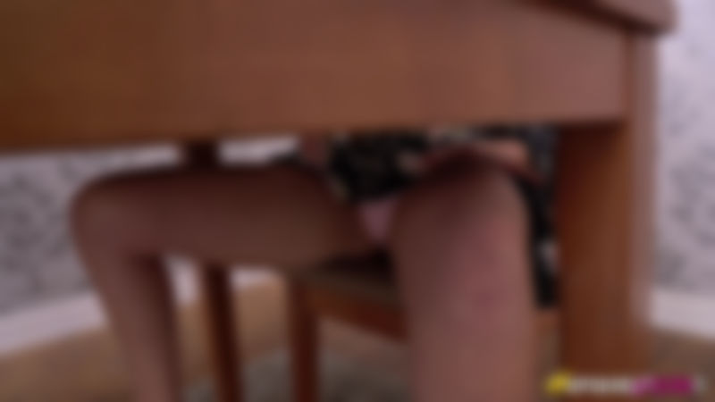 Honour May "Upskirt Under The Table"