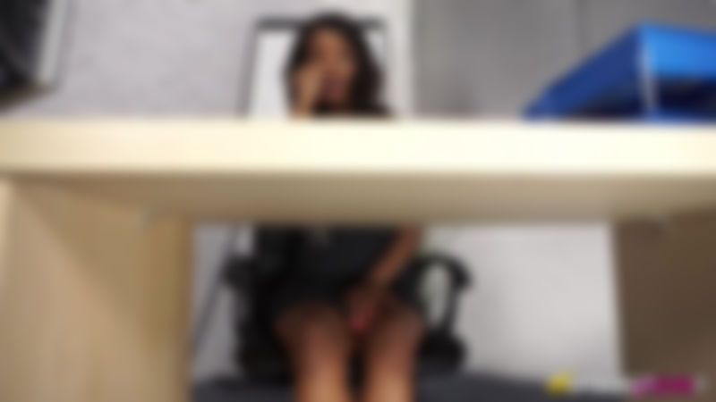 Kiki Minaj "Peeping Under The Desk"