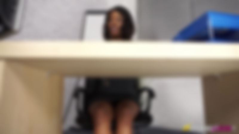 Kiki Minaj "Peeping Under The Desk"